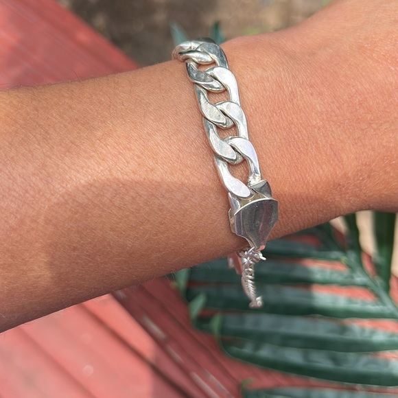 Express Chunky Cuban Wrist Bracelet/ Silver - Picture 4 of 4